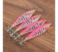 EMUKOEP Cebo de Pesca con Anzuelo de Calamar Doble, Diseño Vivo, con Ranura para Palo Luminoso, 3 Colores Diferentes para Amantes de la Pesca (Rosa)