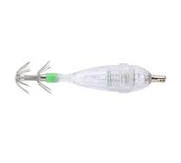 EMUKOEP Cebo Ligero de Anzuelo de Calamar de Pesca Nocturna con Luz LED Blanca, 0,7x3,3 Pulgadas, 300M bajo el Agua