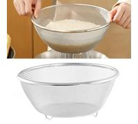 EMUKOEP - Cesta de lavado de verduras, sin deslizar, diseño graduado, gran capacidad, acero inoxidable, tamiz de lavado de arroz, cuenco para el hogar