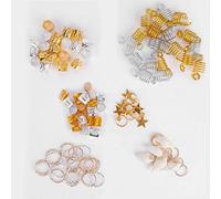 EMUKOEP Clips Dreadlock 10 × 8 × 3 90 Piezas Trenza de Pelo Pinzas para el Cabello de Tres Capas Decoración de Concha de Trompeta para Mujeres y Niñas