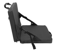 EMUKOEP Cojín de asiento plegable portátil con respaldo para el estadio, asa práctica, cojín tribal para eventos deportivos, sustituye a los asientos tradicionales (negro)