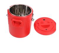 EMUKOEP Contenedor de Alimentos Aislado de 20 litros, Cubo Térmico de Acero Inoxidable con 2 Anillos de Hebilla para el Hogar del Hotel de la Cantina