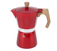 EMUKOEP Cubana Confiable con Válvula de Seguridad, Proceso de Preparación Fácil para Uso Doméstico, Rojo (Capacidad para 6 tazas.)