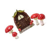 EMUKOEP Decoración de árbol para Ventanas y Puertas con Efecto Que Brilla en la Oscuridad, Encantador Juego de Hongos de Resina, Fácil de Instalar, Césped o Jardín, Incluye Hongo Grande