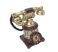 EMUKOEP Decoración Telefónica Manual, Ingeniosa Decoración del Hogar de la Red Fija Vintage para el Hogar, Café (-28)