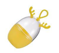 EMUKOEP El Tenedor de la Esponja del Maquillaje, Dibujos Animados formó la Caja a Prueba de Polvo de la Licuadora de la Belleza con la Cuerda Colgante para Viajar (Amarilla)