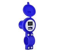 EMUKOEP Enchufe Cargador USB para Motocicleta de con Tapa de Sellado Impermeable, Ajuste Universal para Motocicletas Eléctricas de 12-24V (Azul)