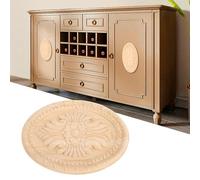 EMUKOEP Exquisita Calcomanía Tallada con Apliques de Madera para Decoración del Hogar de Estilo Europeo, 100% Nueva Incrustación de Madera de Caucho de 3,8 Oz, Se Fija Al Gabinete y a la Ventana