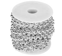 EMUKOEP Guirnalda de Cuentas de Plástico para Decoración Navideña, Carrete de Cuerda de 10m, Decoración Floral Artesanal, Cuentas de 8mm para Manualidades para Fiesta de Boda en Casa (Plata)