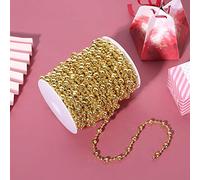 EMUKOEP Hilo de Perlas de Imitación de ABS para Decoración de Bricolaje, Hilo de Cuentas Doradas de 20 M para árbol de Navidad, Boda, Exposición (Oro)