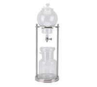EMUKOEP Innovadora Cafetera con Gotero de Hielo Frío, Cristal de Acero Inoxidable, Torre de café Frío de 600ml para el Hogar y la Oficina