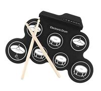 EMUKOEP Juego de Batería Electrónica de Tamaño Compacto, 7 Almohadillas, Almohadilla de Práctica de Batería Enrollable USB para Músicos
