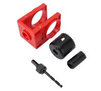 EMUKOEP Juego de Instalación de Cerraduras Versátil con Plantilla de Guía Precisa para Puertas de Madera, Práctico para Entusiastas del Bricolaje (Roja)
