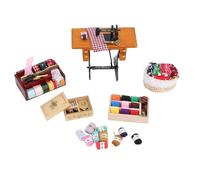 EMUKOEP Juego de Modelos de Máquina de Coser para Casa de Muñecas, Artesanía Exquisita, Exhibición Versátil para Juegos Creativos, Adecuado para Cualquier Escena en Miniatura, Plástico y Algodón