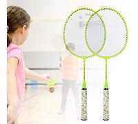 EMUKOEP Juego de Raqueta de Bádminton para Niños de Aleación de Hierro de Primera Calidad con Cubierta Protectora para Coordinación Educativa Mano-Ojo (Amarilla Fluorescente)