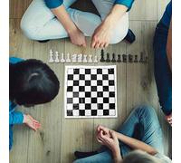 EMUKOEP Juego de Tablero de Ajedrez Internacional de Plástico Resistente, Regalo Portátil para Amantes del Ajedrez, Adición a la Colección de Juegos (Blanca)