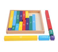 EMUKOEP Juguete de Ayuda para la Enseñanza de Matemáticas, Colorido, de Madera Duradera, para Niños Mayores de 3 Años, Aprende Tamaños de Números y Matemáticas Básicas, Incluye 19 Varillas