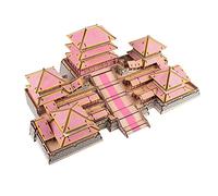 EMUKOEP Juguete de Madera del Rompecabezas de DIY del Modelo de la Casa China, Capacidad Práctica del Ejercicio y Habilidades de Observación para los Niños