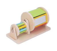 EMUKOEP Juguete Sensorial de Tambor Rodante de Madera, Juguete Educativo de Reconocimiento de Color para Niños con Desarrollo de Coordinación Mano-Ojo