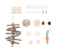EMUKOEP Juguetes para Masticar para Mascotas Pequeñas, Bolas Seguras de Hojas de Maíz, Ramas, Cubos de Pino, Zanahorias, Molienda de Dientes, Salud para Conejos, Hámsteres, Chinchillas, Loros