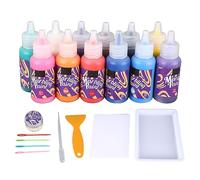 EMUKOEP Kit de Pintura Veteada de 12 Colores a Base de Agua para Niños de 4 a 12 Años, Mejora la Creatividad con un Juego de Pintura Artística Al Agua, Adecuado para Regalar