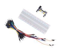 EMUKOEP Kit de Placa de Pruebas Eléctrica 830 Puntos de Conexión para Principiantes con Fuente de Alimentación Cables de Puente 12 V Blanco