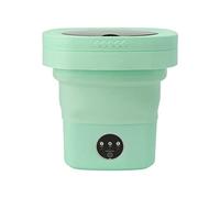 EMUKOEP Lavadora Portátil 6,5 L, Lavadora Portátil Plegable Automática de Limpieza Profunda y Lavadora en Seco con Tubo de Agua de 100-240V (Verde)