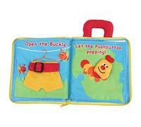EMUKOEP Libro de Tela Suave para el Desarrollo de la Inteligencia del bebé, Aprender Palabras en Inglés, Botón con Cremallera, Juguete Educativo para el Aprendizaje Temprano, 7,09 Pulgadas X 9,45
