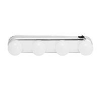 EMUKOEP Luz de Maquillaje LED Luz de Tocador de Espejo 4 Bombillas LED Ventosa Interruptor de Alimentación Inalámbrico Portátil Natural 50000 Horas para Espejo de Baño
