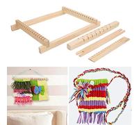 EMUKOEP Máquina de Tejer Tradicional de Juguete Educativo para Niños con Telar de Mano de Obra Fina, Fácil de Usar 8,7x6,3x1,1 Pulgadas