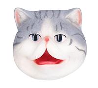EMUKOEP Marioneta de Mano de Gato de Alta Simulación, Cabeza de Gato Linda y Realista, Boca Móvil, Juguete Interactivo para Niños para Contar Cuentos, Guardería, Fiestas de Halloween PVC