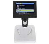 EMUKOEP Microscopio Electrónico Digital USB de 4,3 Pulgadas, Lupa Regulable 1000X, Pantalla 8 LED para Colecciones de Sellos de Insectos (Negro/Blanco)