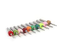 EMUKOEP Mini Brocas de Carburo Cementado, 10 Uds., 0,6-1,5mm, para Placa de Circuito de Impresión PCB CNC, Broca de de Pulgar de Carburo S 10 * 6 * 2