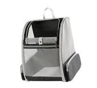 EMUKOEP Mochila Transportadora para Gatos, Mochila Portátil para Mascotas con Malla de PVC Transpirable y Almohadilla Extraíble, para Animales Pequeños Que Pesan hasta 17 Libras (Negra)