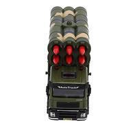 EMUKOEP Modelo de Vehículo de Misil Militar de Aleación, Juguete de Coche con Cohete Extraíble con Sonido y Luz, Altamente Simulado y Seguro para Niños, Escala 1:50, Aleación de Zinc, Verde Militar,