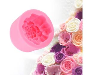 EMUKOEP Molde de Silicona con Clavel Rosa para Hornear, Esencial para Pasteles, Fondant de Chocolate, Herramientas para Niños para Alfabetización Artística, Material de Calidad Alimentaria