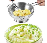 EMUKOEP Procesador de Alimentos Manual Multifuncional Batidora de Verduras de Acero Inoxidable con 3 Discos Intercambiables para Mezclar Alimentos Finos, Medios y Gruesos en la Cocina 670 G de Plata