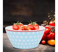 EMUKOEP Recipiente de Comida Elegante con Hermoso Patrón, Resistente Al Desgaste, Resistente a la Corrosión, Temperatura de -20 ℃ ~ 120 ℃, Cuadros Azul Claro, Restaurante de Cocina Casera (puntos