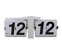 EMUKOEP Reloj Abatible Automático, Reloj Mecánico con Batería, Reloj Digital Retro Abatible hacia Abajo para Escritorio, Colgante de Pared de Pie, 12H (Todo Blanco)