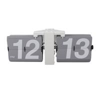 EMUKOEP Reloj Abatible Automático, Reloj Mecánico con Batería, Reloj Digital Retro Abatible hacia Abajo para Escritorio, Colgante de Pared de Pie, 12H (Soporte Blanco y Tapa Gris.)