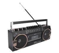 EMUKOEP Reproductor de Cassette Retro, Grabadora de Cinta de Radio Am FM SW con Puerto USB Entrada Auxiliar de 3,5 Mm y Conector para Auriculares, para Transmisión (Enchufe Europeo)