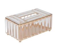 EMUKOEP Soporte Decorativo para Caja de Pañuelos, Soporte Rectangular Brillante para Baño, Aparador, Mesita de Noche, Mesa, Tienda de Coche, Oficina, Decoración del Hogar (Dorado)