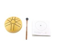 EMUKOEP Tambor Espiritual de 6 Notas, Mini Tambor de Lengua, Ideal para Meditación y Alivio del Estrés, de Mano Portátil para Música Relajante (Oro)