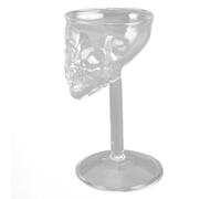 EMUKOEP Taza de Cristal Transparente con Cabeza de Calavera, Mini Copa con Cabeza de Calavera de Primera Calidad para Degustar Champán y café, Ideal para Varias Escenas, Material de Vidrio Duradero