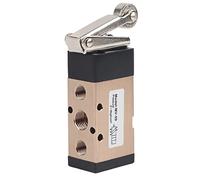 EMUKOEP Válvula de Inversión Neumática MV-09, Válvula Mecánica con Palanca de Rodillo de 2 Posiciones y 5 Vías, 1/4 Pulgadas PT