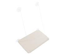 EMUKOEP Varilla de Asiento de la Ventana de Gato, Cama Montada en la Ventana, Hamaca de Succión, Asiento de Descanso Que Ahorra Espacio, Extraíble, Lavable para Mascotas (Beige)