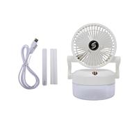 EMUKOEP Ventilador de Escritorio Portátil Plegable con Pulverizador, 800 Ml | Ventilador de Mesa Recargable, Batería de 1200 MAh, Refrigeración Silenciosa para Viajes de Oficina en Dormitorios, Diseño