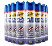 Emulsio Comer polvo El antiestático suelo spray captura polvo ultra brillo para todo tipo de suelo perfumado a lavanda - 8 botellas de spray de 300 ml cada uno