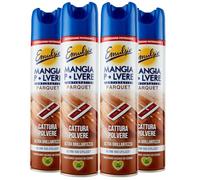 Emulsio El spray de parquet antiestático atrapa el polvo para suelos de madera ultra brillante perfumado con madera de cedro - 4 botes de spray de 300 ml cada uno