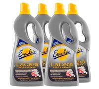 Emulsio La cera fácil de mármol, autolucidante para suelos y superficies de mármol y granilla, fórmula profesional, barrera 3 en 1, protección de brillo y limpieza, 4 botellas de 725 ml